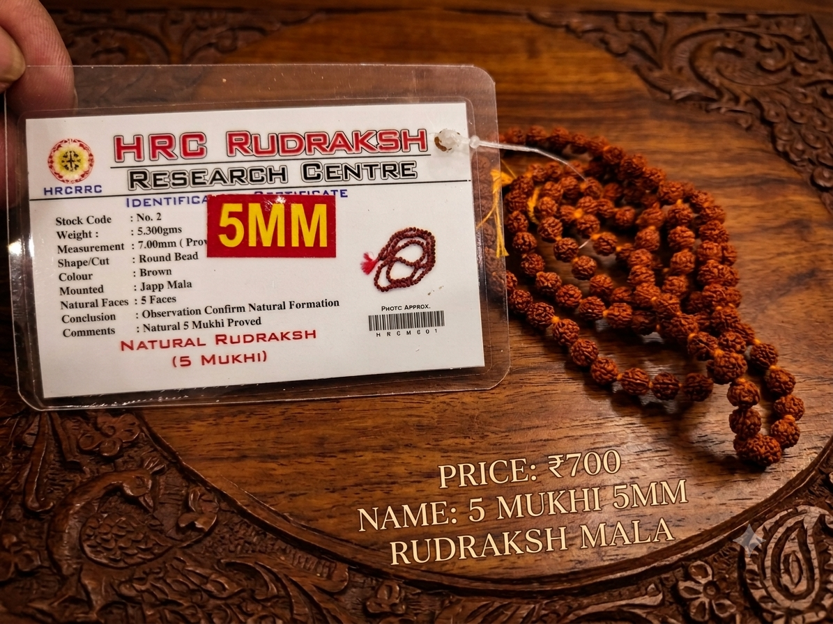Rudraksh Mala - 5 mukhi size 5mm